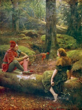 En el bosque de Arden 1892 John Collier Orientalista prerrafaelita Pinturas al óleo